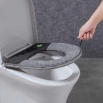 Winter Plush Soft Toilet Seat Cover With Handle - Image 5