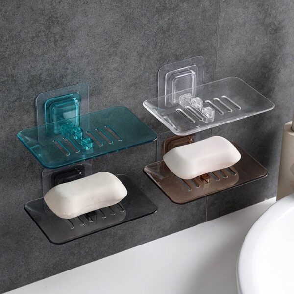 Soap Rack No Drilling Wall Mounted Double Layer Soap Holder - Image 4
