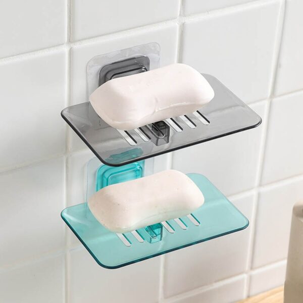 Soap Rack No Drilling Wall Mounted Double Layer Soap Holder - Image 3